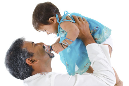 Father playing with daughter